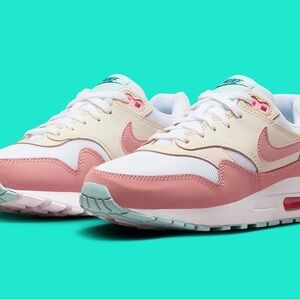 Nike (GS) Air Max 1 Pink and Cream Sneakers